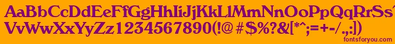 VeronaDemibold Font – Purple Fonts on Orange Background