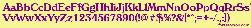 VeronaDemibold Font – Purple Fonts on Yellow Background