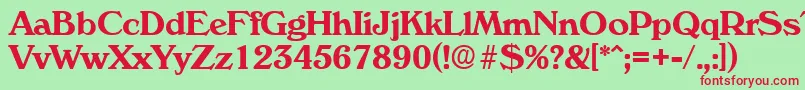 VeronaDemibold Font – Red Fonts on Green Background