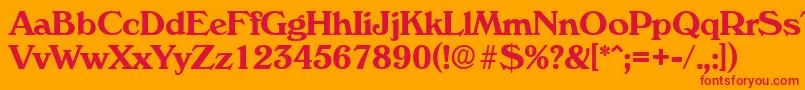 フォントVeronaDemibold – オレンジの背景に赤い文字