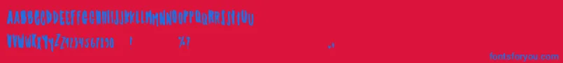 Taramda Font – Blue Fonts on Red Background