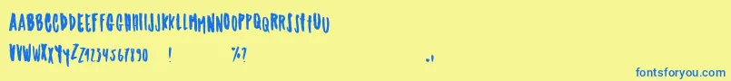 Taramda Font – Blue Fonts on Yellow Background