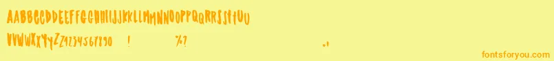 Taramda Font – Orange Fonts on Yellow Background