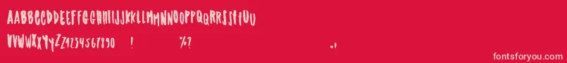 Taramda Font – Pink Fonts on Red Background