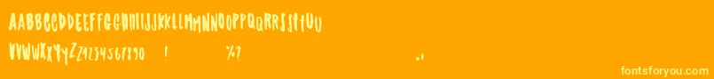 Taramda Font – Yellow Fonts on Orange Background
