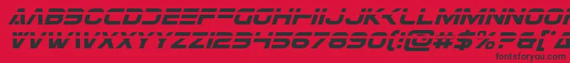 フォントEurofighterlaserital – 赤い背景に黒い文字