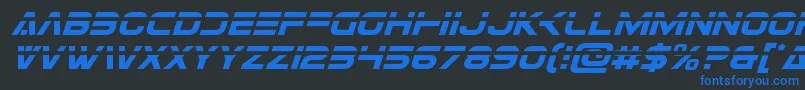Шрифт Eurofighterlaserital – синие шрифты на чёрном фоне