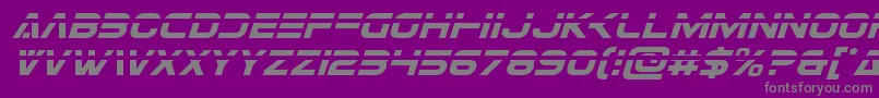 フォントEurofighterlaserital – 紫の背景に灰色の文字