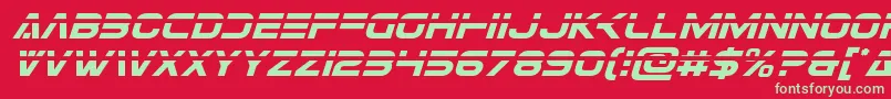 フォントEurofighterlaserital – 赤い背景に緑の文字