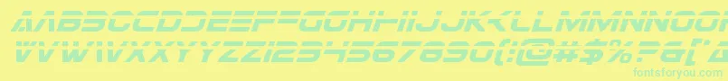 Fonte Eurofighterlaserital – fontes verdes em um fundo amarelo