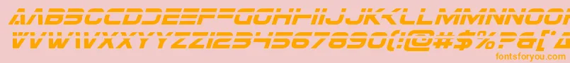 フォントEurofighterlaserital – オレンジの文字がピンクの背景にあります。