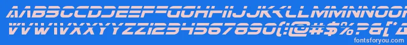 Fonte Eurofighterlaserital – fontes rosa em um fundo azul
