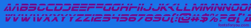 フォントEurofighterlaserital – 紫色のフォント、青い背景
