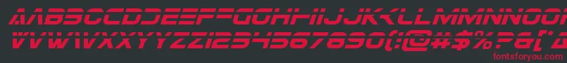 Czcionka Eurofighterlaserital – czerwone czcionki na czarnym tle