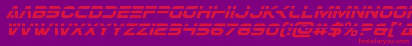 フォントEurofighterlaserital – 紫の背景に赤い文字