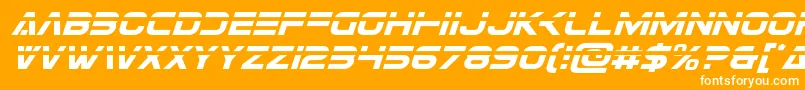 Eurofighterlaserital-fontti – valkoiset fontit oranssilla taustalla