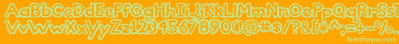 TheBeautifulOnes Font – Green Fonts on Orange Background