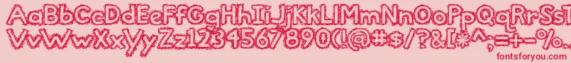 フォントTheBeautifulOnes – ピンクの背景に赤い文字