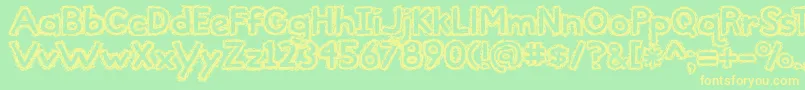 More about TheBeautifulOnes Font TheBeautifulOnes Font – Yellow Fonts on Green Background