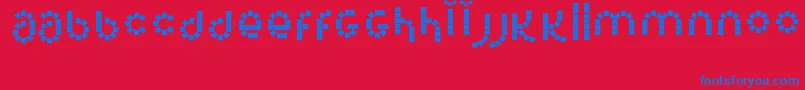 Corel Font – Blue Fonts on Red Background
