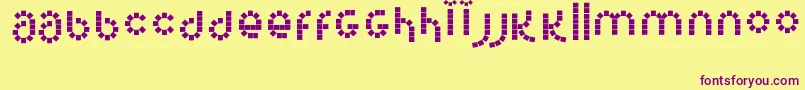 Corel Font – Purple Fonts on Yellow Background