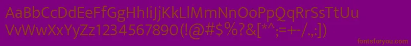 EkmuktaLight Font – Brown Fonts on Purple Background