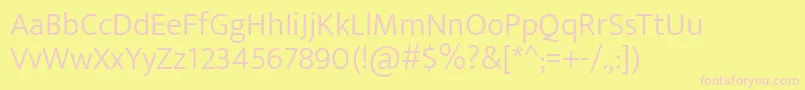 EkmuktaLight-Schriftart – Rosa Schriften auf gelbem Hintergrund