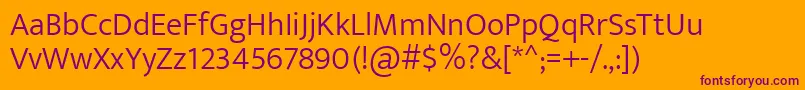 EkmuktaLight Font – Purple Fonts on Orange Background