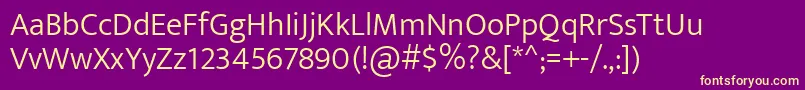 EkmuktaLight Font – Yellow Fonts on Purple Background