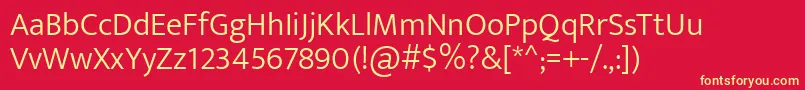 EkmuktaLight Font – Yellow Fonts on Red Background
