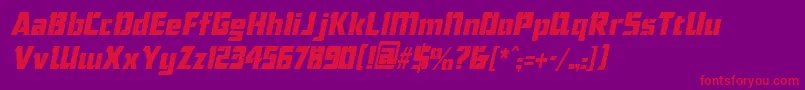 ChiselcondensedItalic Font – Red Fonts on Purple Background