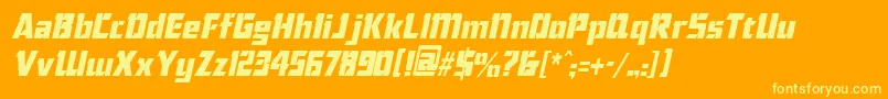 ChiselcondensedItalic Font – Yellow Fonts on Orange Background