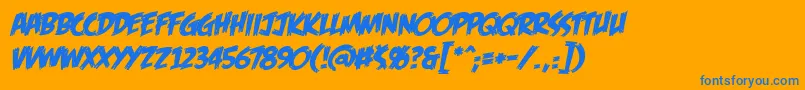 Feasfbi Font – Blue Fonts on Orange Background