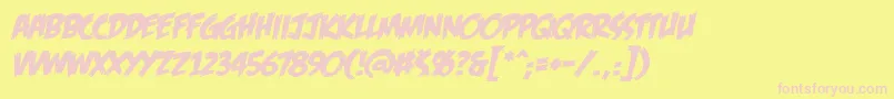 Feasfbi Font – Pink Fonts on Yellow Background