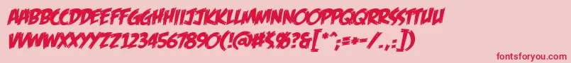 フォントFeasfbi – ピンクの背景に赤い文字