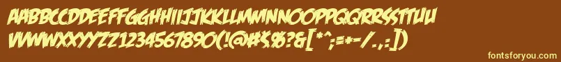 Feasfbi Font – Yellow Fonts on Brown Background