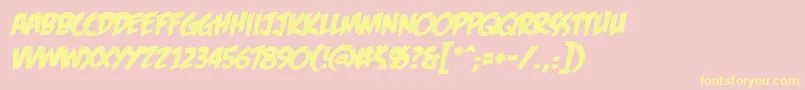 Feasfbi Font – Yellow Fonts on Pink Background