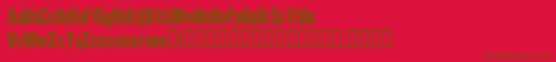 Fonte Utility – fontes marrons em um fundo vermelho