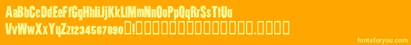 Utility Font – Yellow Fonts on Orange Background
