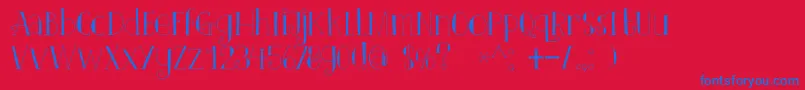 フォントDkClairDeLune – 赤い背景に青い文字