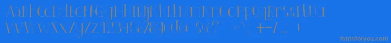 DkClairDeLune-Schriftart – Graue Schriften auf blauem Hintergrund