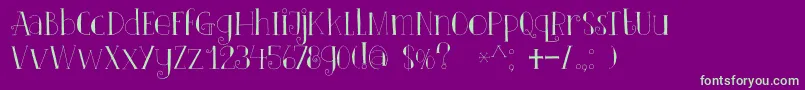 DkClairDeLune Font – Green Fonts on Purple Background