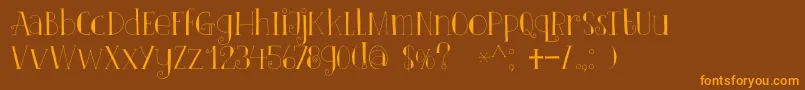 DkClairDeLune Font – Orange Fonts on Brown Background