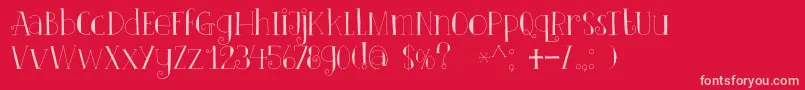 DkClairDeLune Font – Pink Fonts on Red Background