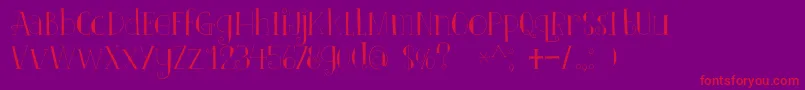 DkClairDeLune-Schriftart – Rote Schriften auf violettem Hintergrund