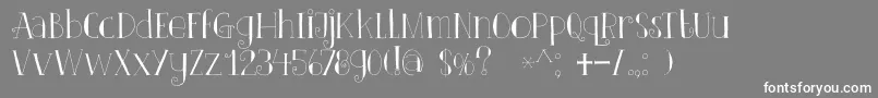 DkClairDeLune-Schriftart – Weiße Schriften auf grauem Hintergrund