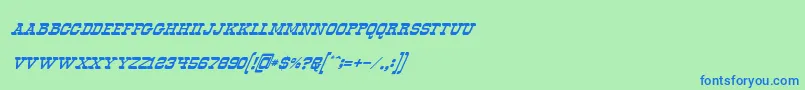 OldwaysItalic Font – Blue Fonts on Green Background
