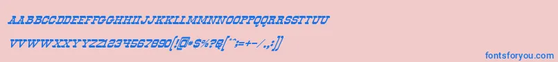 OldwaysItalic Font – Blue Fonts on Pink Background