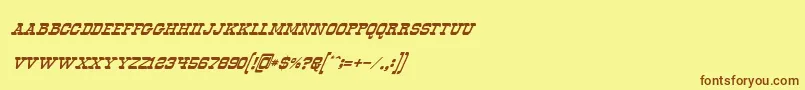OldwaysItalic Font – Brown Fonts on Yellow Background