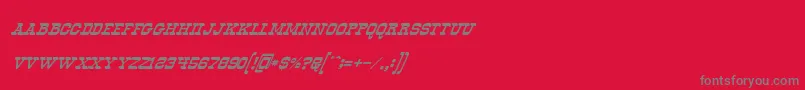 OldwaysItalic-fontti – harmaat kirjasimet punaisella taustalla